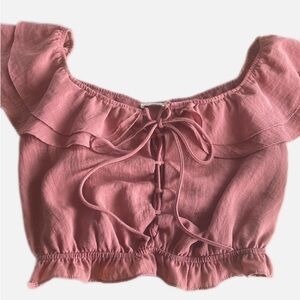 Essue flutter tie front crop top S